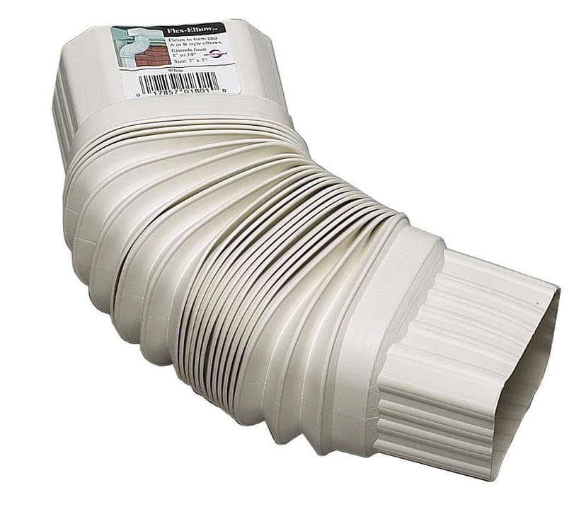 Amerimax Flex Elbow™ 8 to 18-in Extension, 2 x 3-in, White