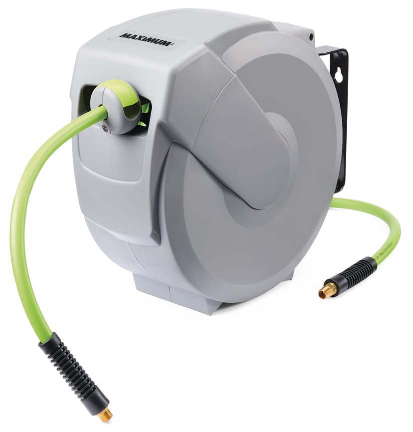 MAXIMUM Air Hose Reel with Hybrid Hose, 50-ft