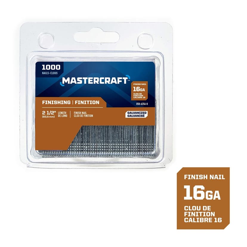 Mastercraft 2-1/2-in x 16-Gauge Galvanized Steel Finishing Brad Nails (1000-Pack)