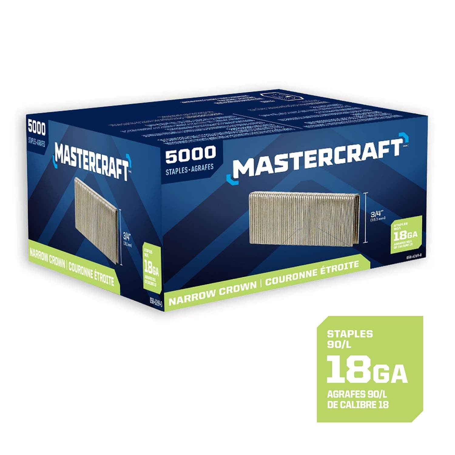 Mastercraft 3/4-in x 1/4-in 18-Gauge Galvanized Narrow Crown Staples (5000 Pieces)