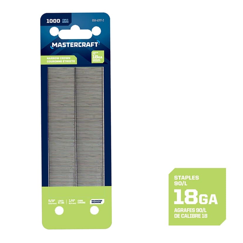 Mastercraft 5/8-in x 1/4-in 18-Gauge Galvanized Narrow Crown Staples (1000 Pieces)