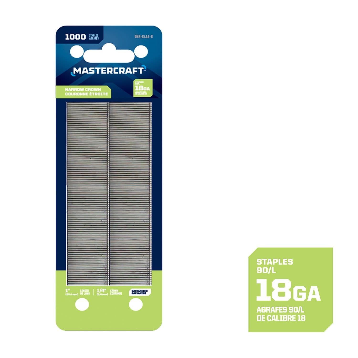 Mastercraft 1-in x 1/4-in 18-Gauge Galvanized Narrow Crown Staples (1000 Pieces)