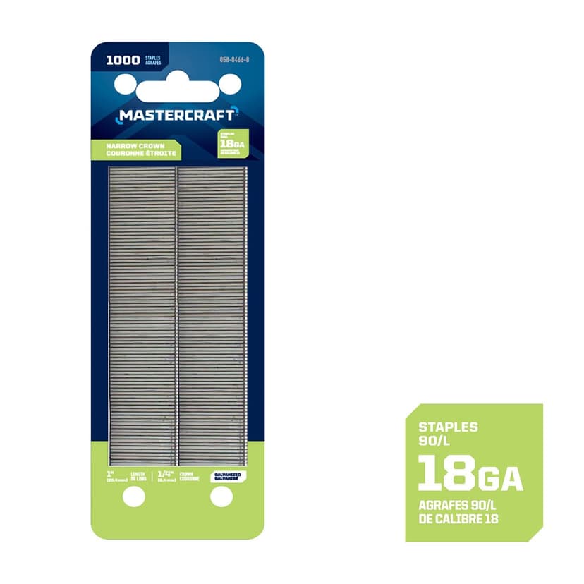 Mastercraft 1-in x 1/4-in 18-Gauge Galvanized Narrow Crown Staples (1000 Pieces)