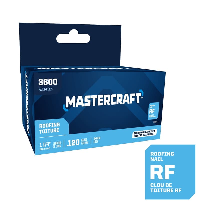 Mastercraft 1-1/4 in. x 0.120-Gauge Electro-Galvanized Steel Coil Roofing Nails (3600 per Box)