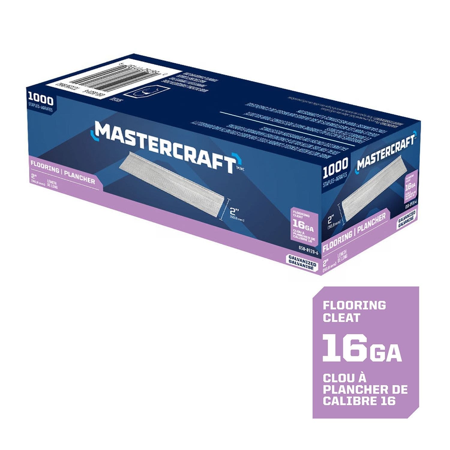 Mastercraft 2-in L-Cleat 16-Gauge Galvanized Hardwood Flooring Staples (1000 per Box)