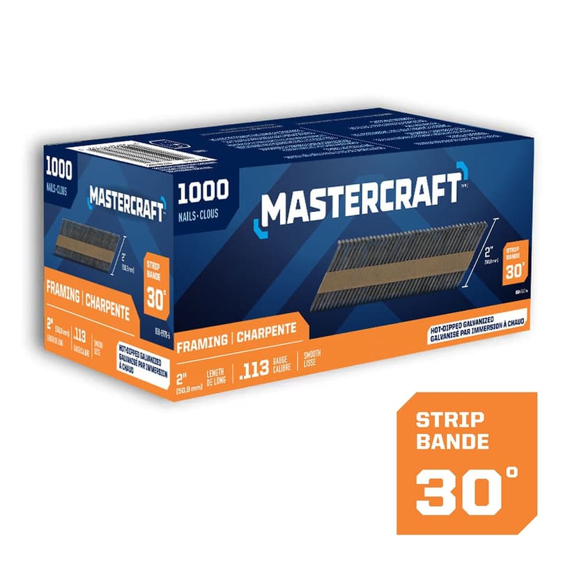 Mastercraft 2-in x .113-Gauge 30-Degree Hot Dip Galvanized Smooth Shank Paper Tape Framing Nails (1000 per Box)