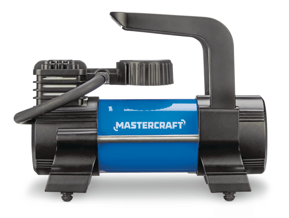 Mastercraft Portable 120V Inflator with Built-in Analog Pressure Gauge