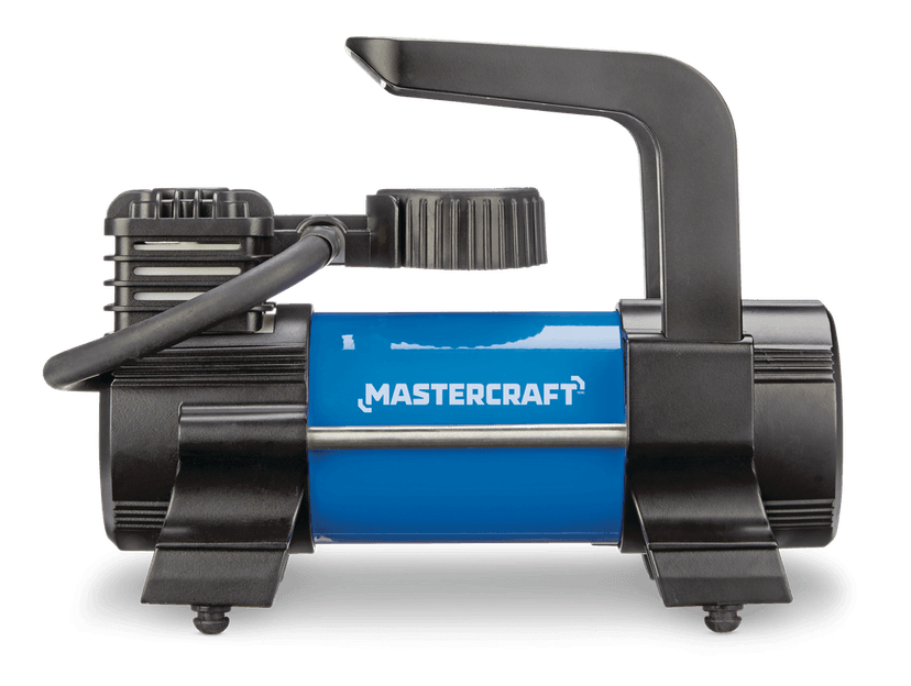 Mastercraft Portable 120V Inflator with Built-in Analog Pressure Gauge