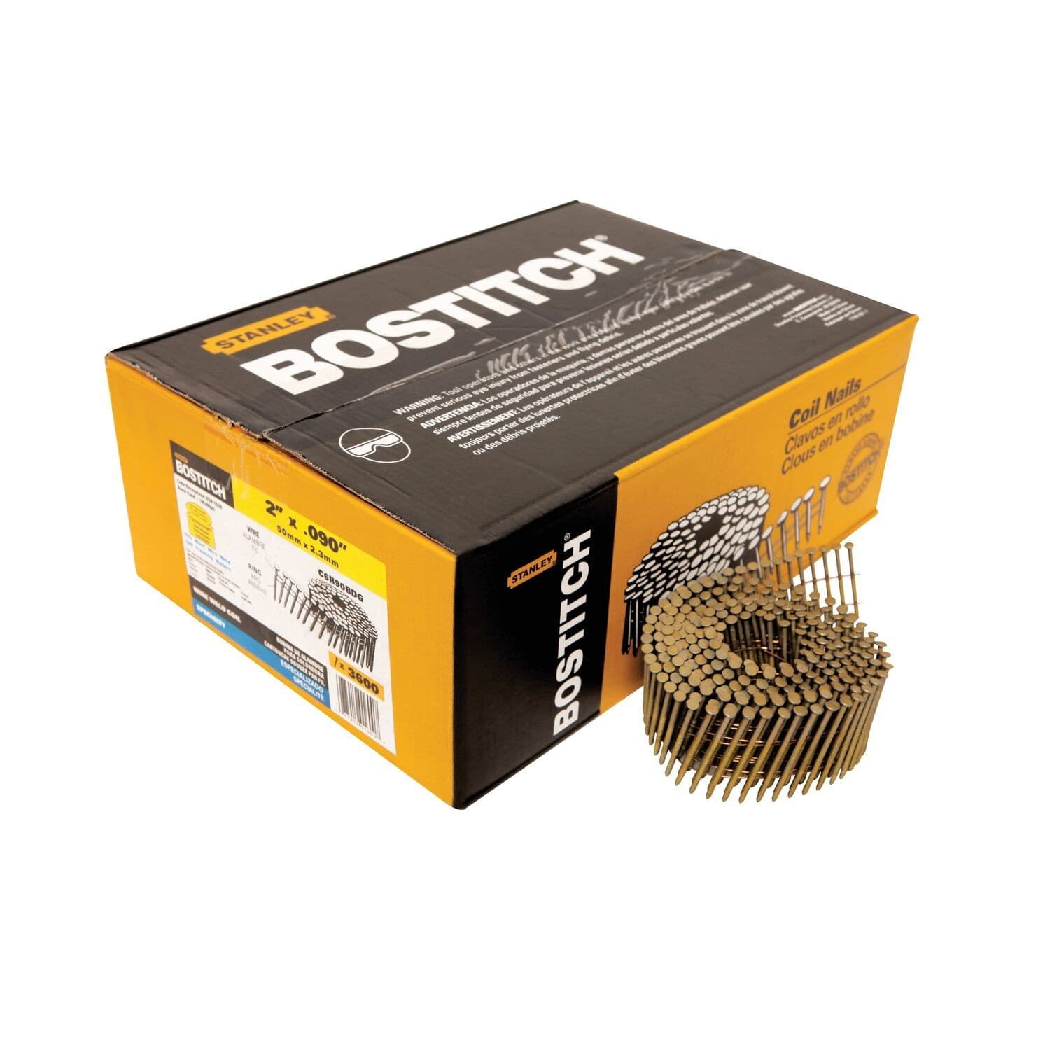 Bostitch Galvanized Wire Weld Coil Framing Nails, 15D, 2-in, 4200-pc