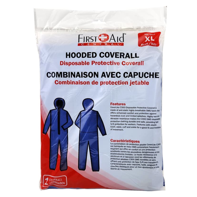 First Aid Central Disposable Protective Coveralls