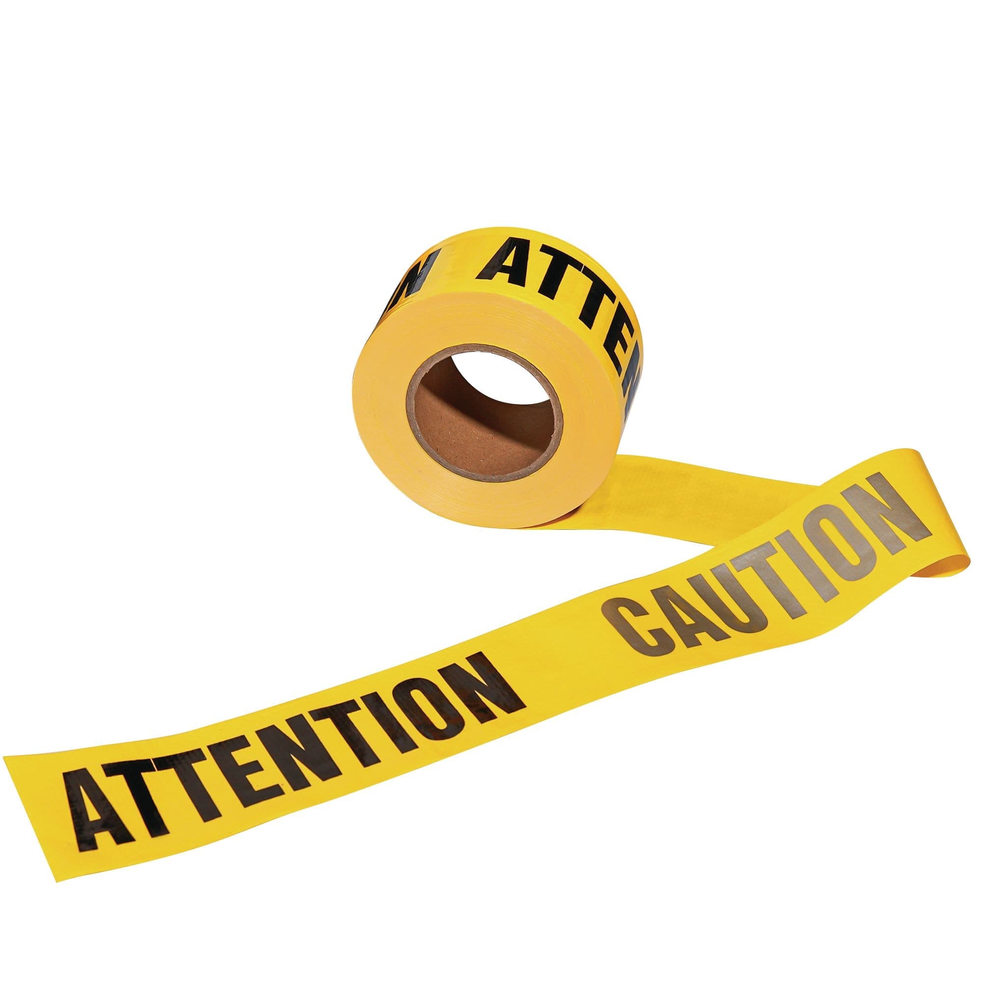 Reinforced Woven Caution Tape, 3"x300', Black/Silver