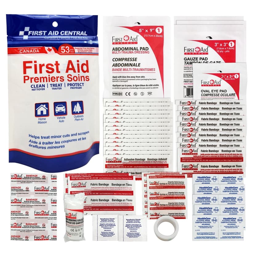 First Aid Central First Aid Kit, 53-Piece