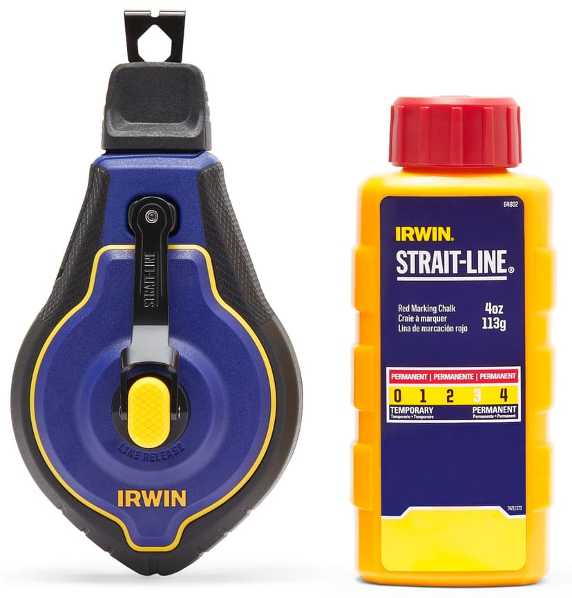 Irwin STRAIT-LINE Speedline Pro Chalk Reel, Red, 100-ft