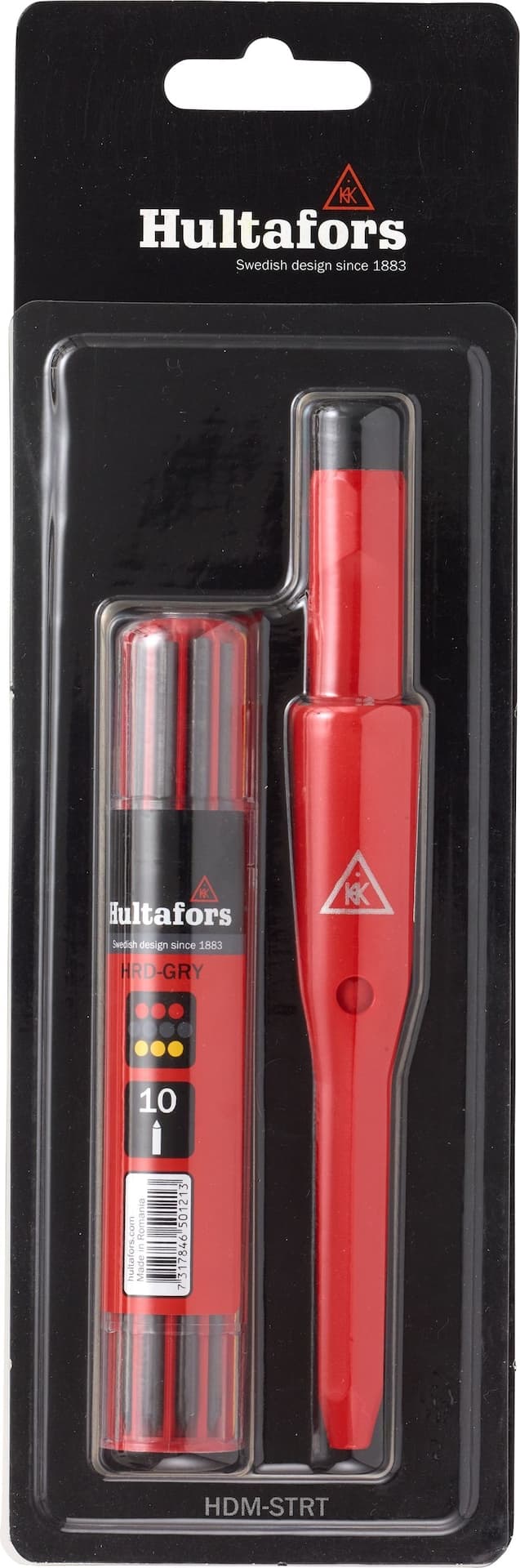 Hultafors Carpenter Pencil Set with Refill Lead & Sharpener