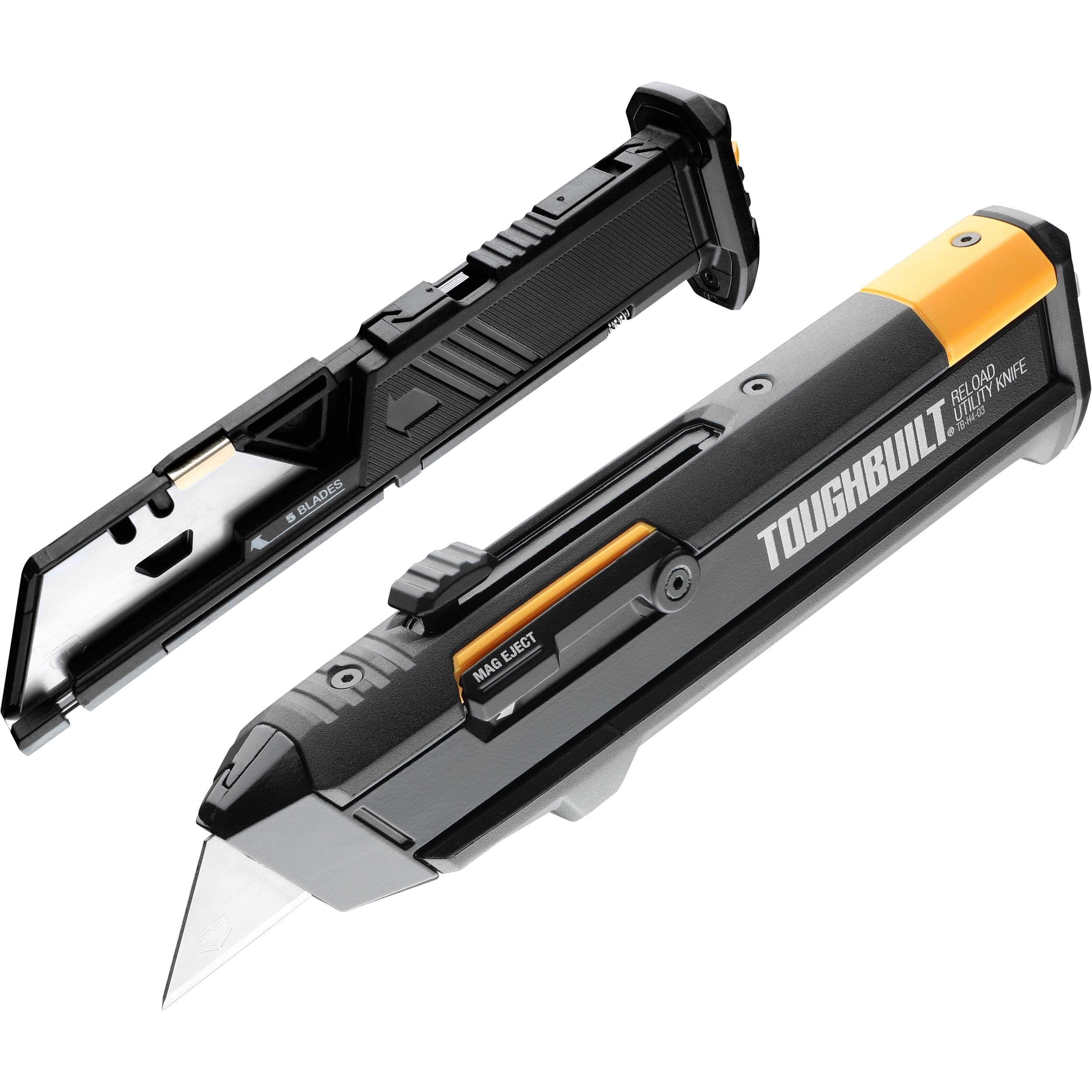 ToughBuilt Reloadable Magazine Utility Knife with 2 Blade Magazines