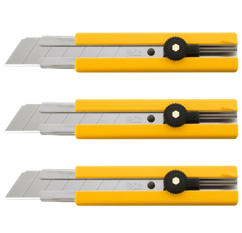 OLFA 25mm Snap Off Knives, 3-pk