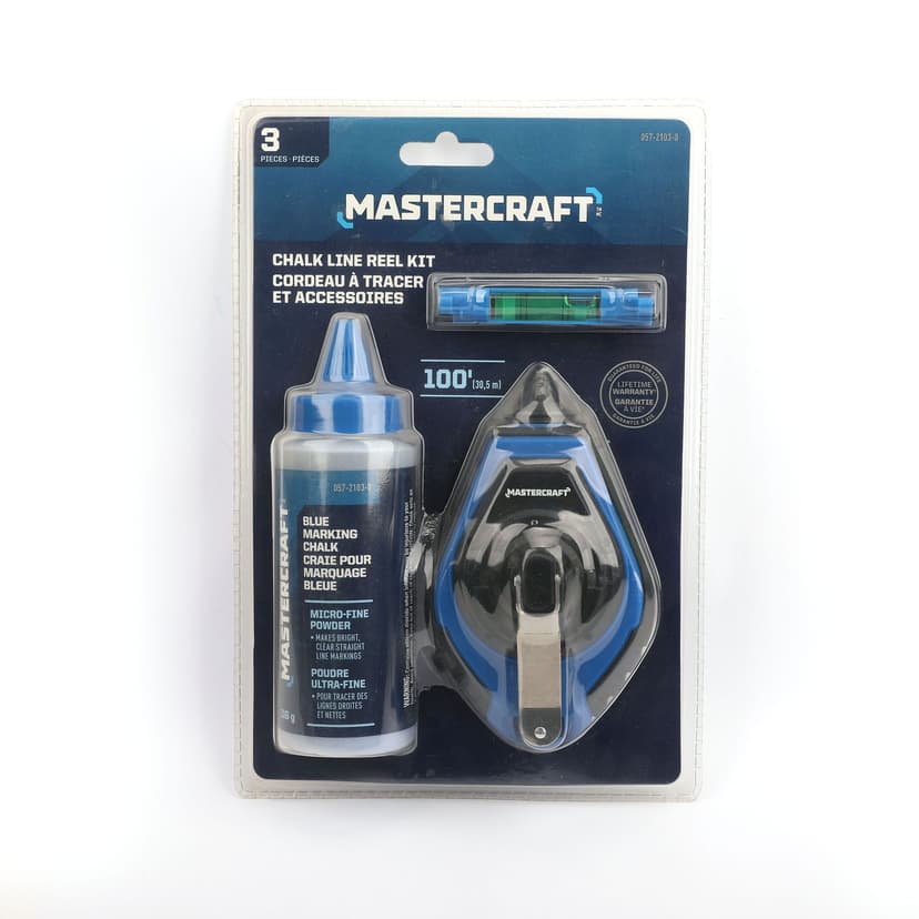 Mastercraft Blue Marking Chalk Line Set, 3-pc