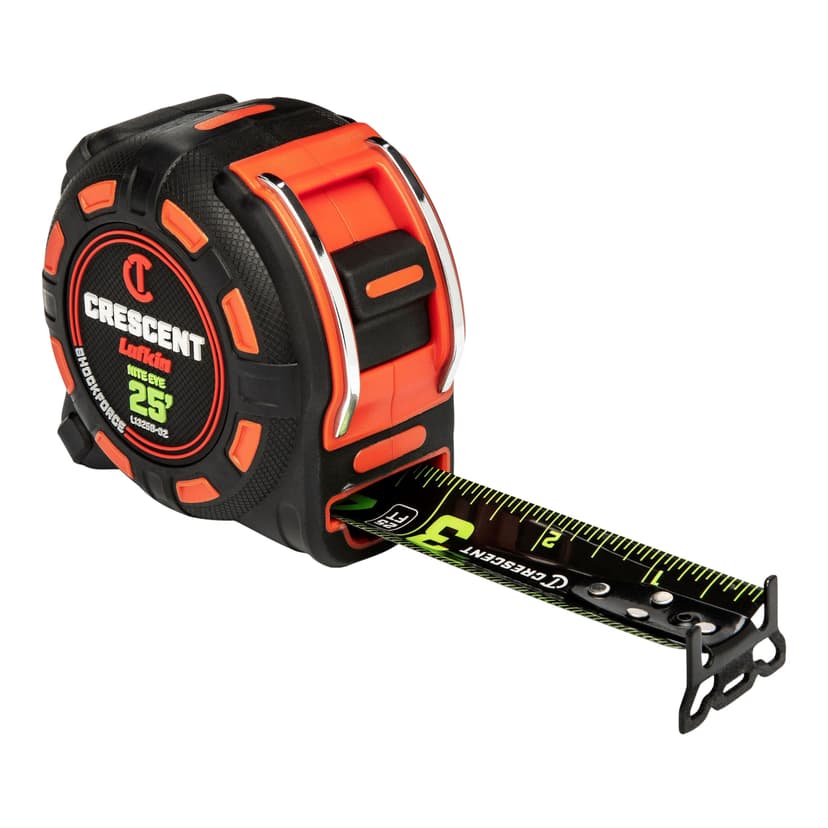 Lufkin Shockforce G2 Nite Eye Magnetic Tape Measure, 25-ft