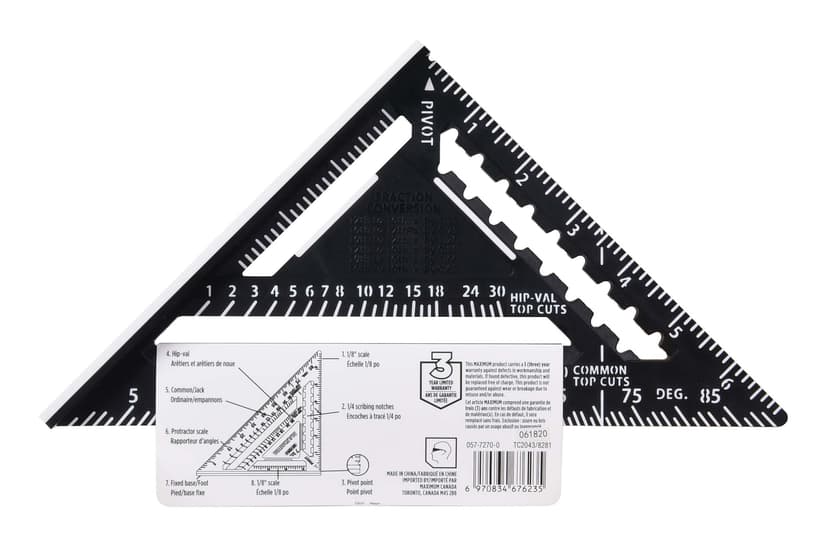 MAXIMUM Plastic Heavy-Duty ABS Square, 7-in, Black