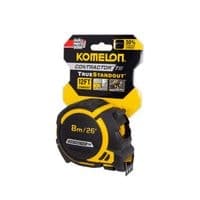 Komelon Wide Blade Contractor Tape Measure, 26-ft
