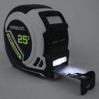 Komelon Compact Tape Measure with LED Light, 25-ft