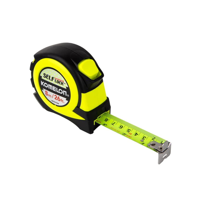 Komelon Self-Locking Measuring Tape, 8m / 26-ft
