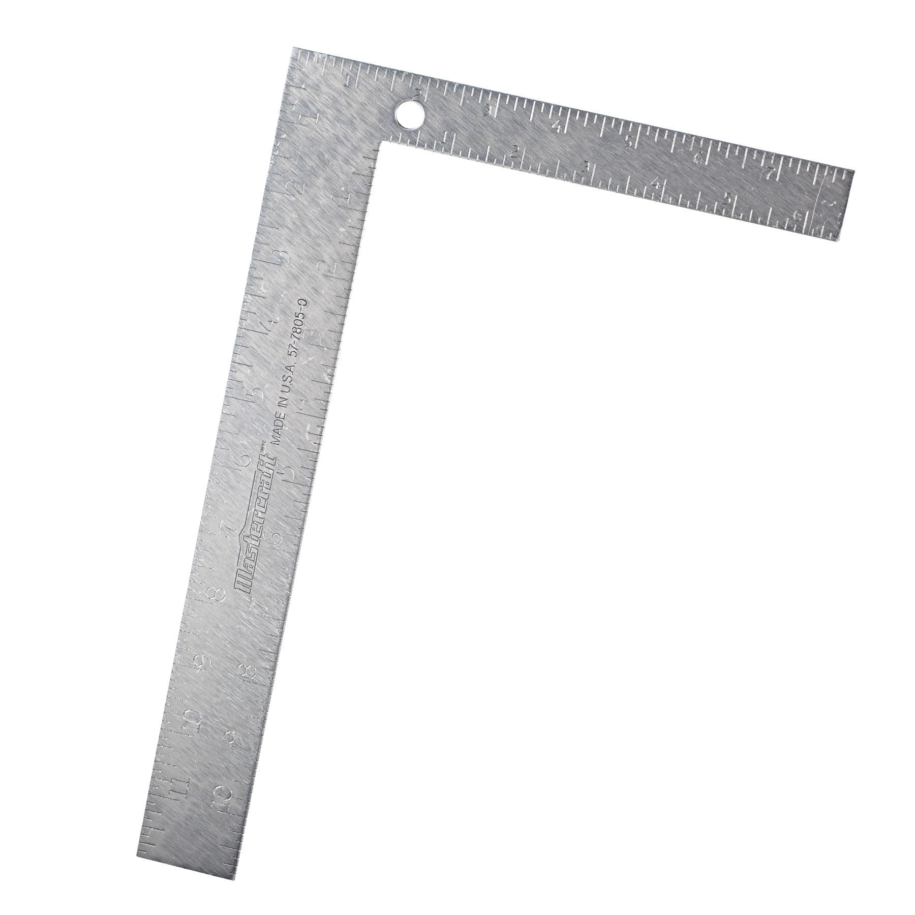 Mastercraft Stainless Steel Carpenter Square, 8 x 12 x 1/16-in, Sliver
