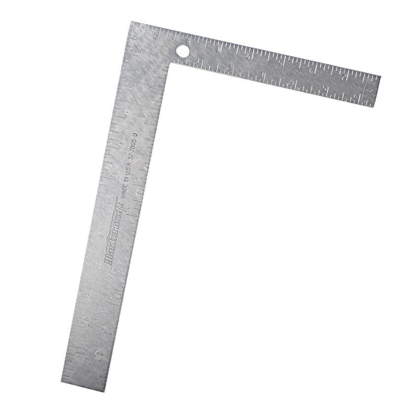 Mastercraft Stainless Steel Carpenter Square, 8 x 12 x 1/16-in, Sliver