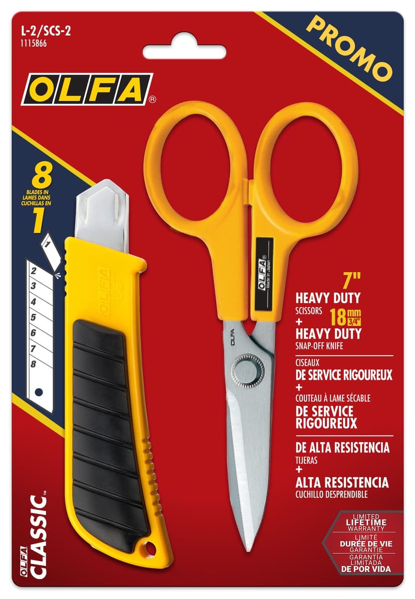 Olfa Stainless Steel Scissors/Utility Knife Combo Pack