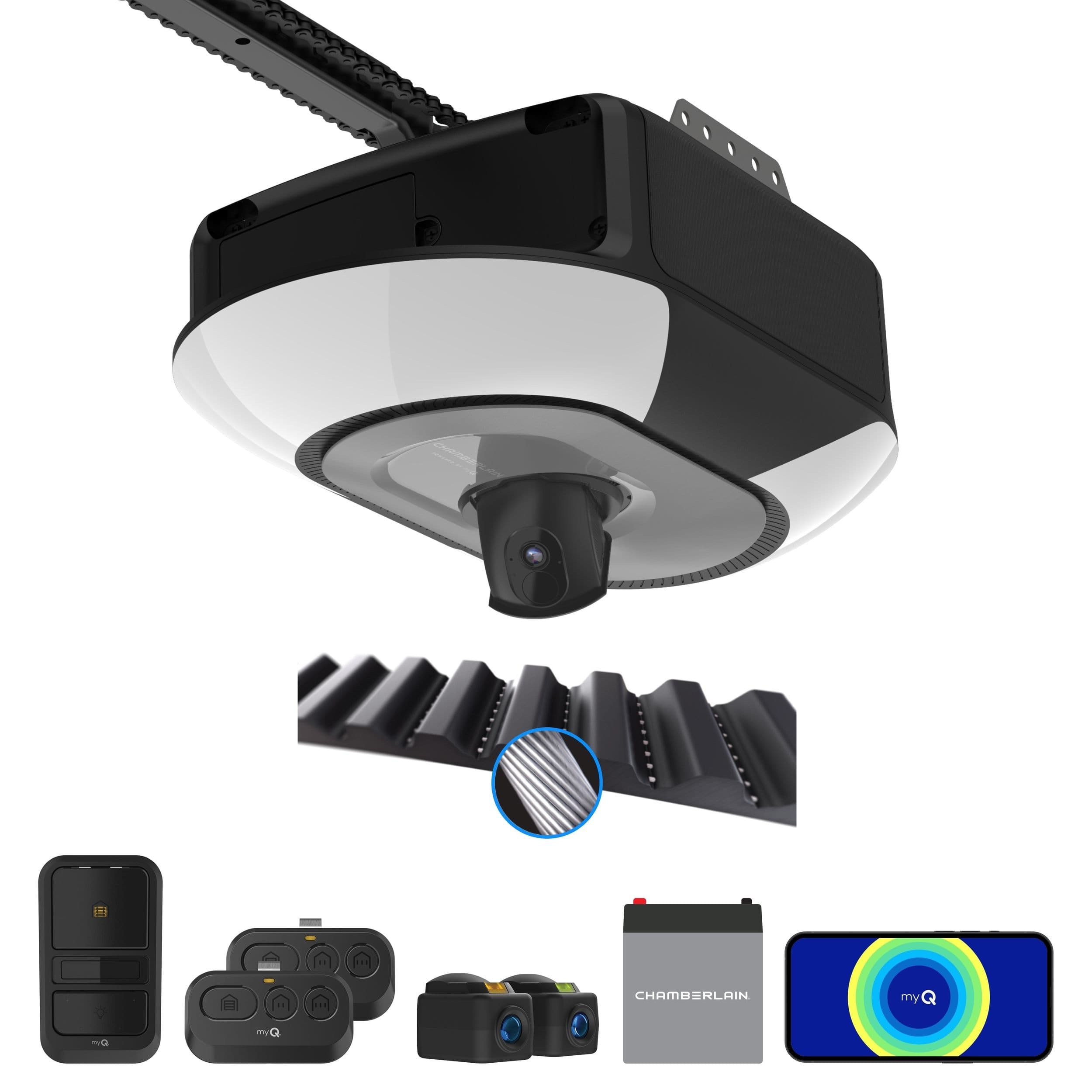 Chamberlain® B6753TC 1-1/4 HP Ultra Quiet Garage Door Opener with Wi-Fi and Camera