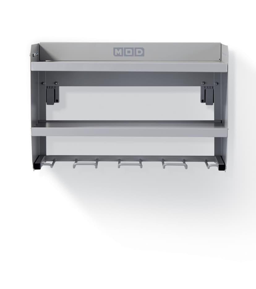 Mastercraft MOD 2-Shelf Tool Station with Dual Charger Mounts, Grey