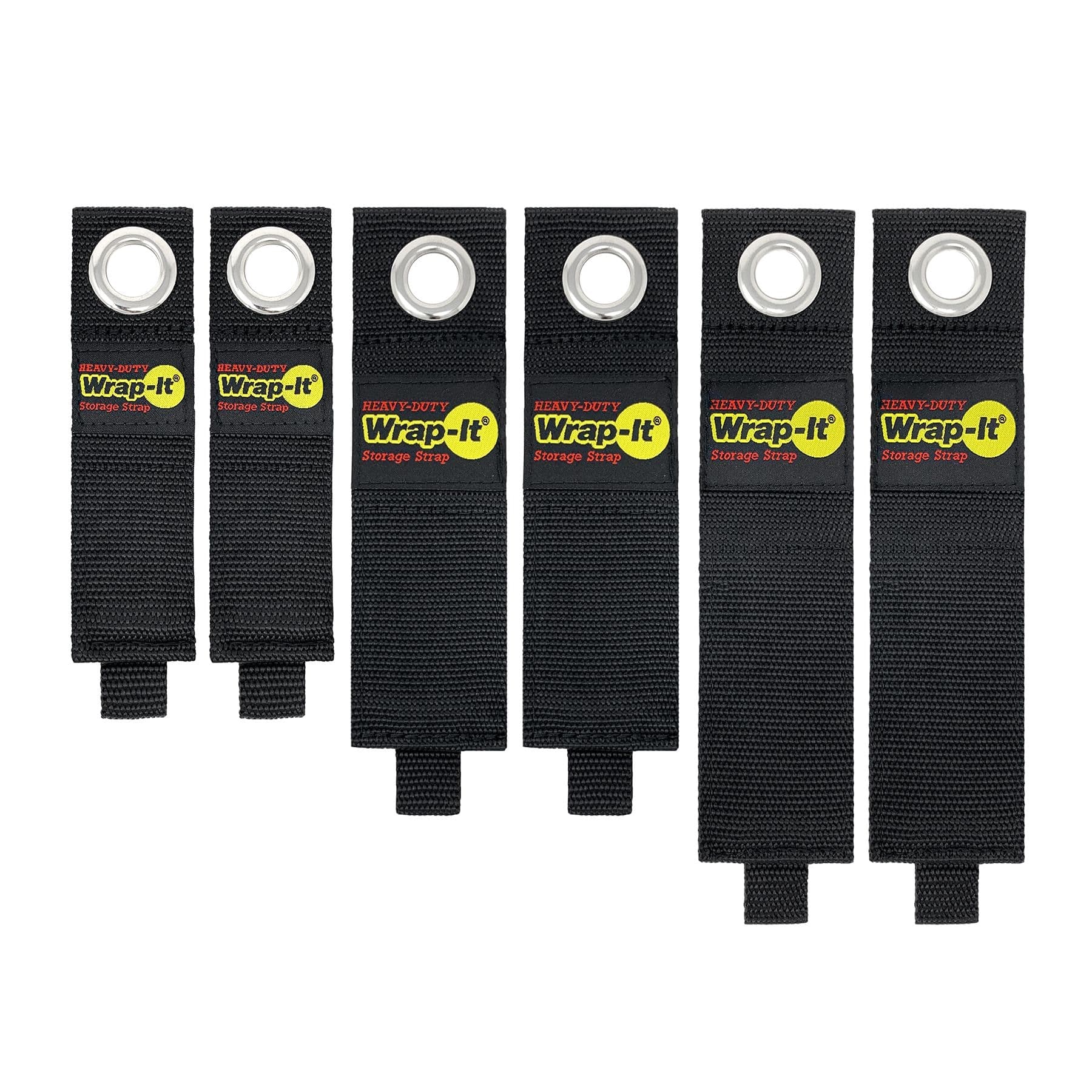 Wrap-It Heavy-Duty™ Hook & Loop Storage Straps, Multi-Size/Assorted, 6-pk