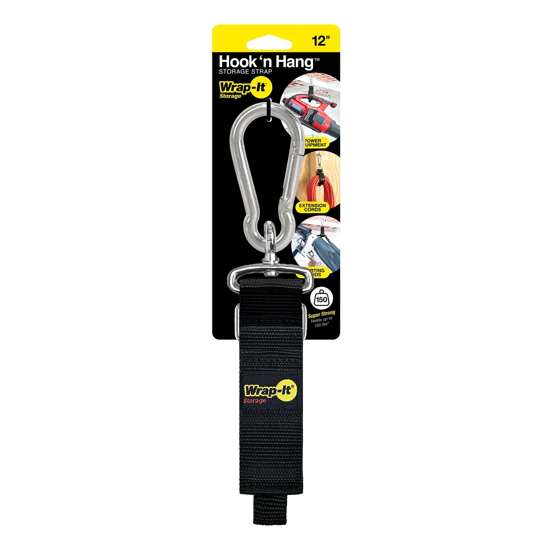 Wrap-It Hook 'n Hang™ Cinch Storage Strap with Carabiner Hook, Small