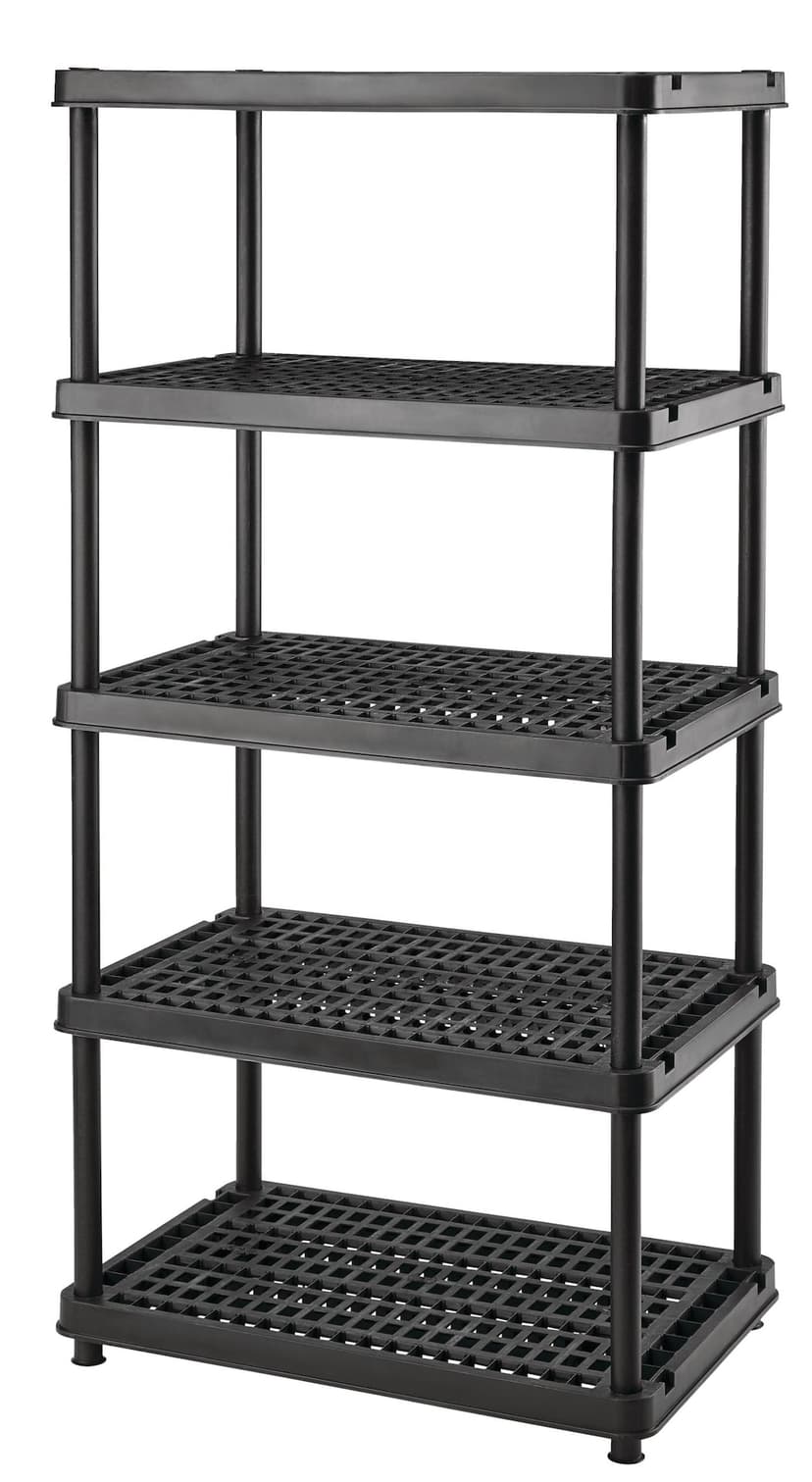 Mastercraft 5-Shelf Resin/ Plastic Storage Rack/ Shelving Unit, 36 x 24 x 72-in