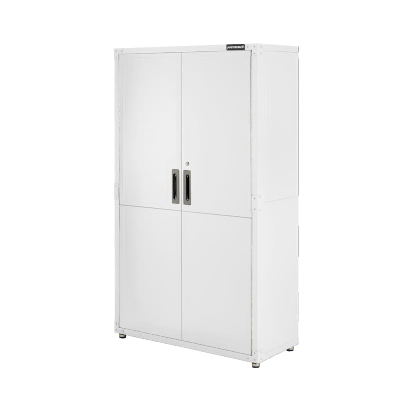 Mastercraft 42" White 2-Door Tall Cabinet with Adjustable Shelves, 42 x 18 x 72-in