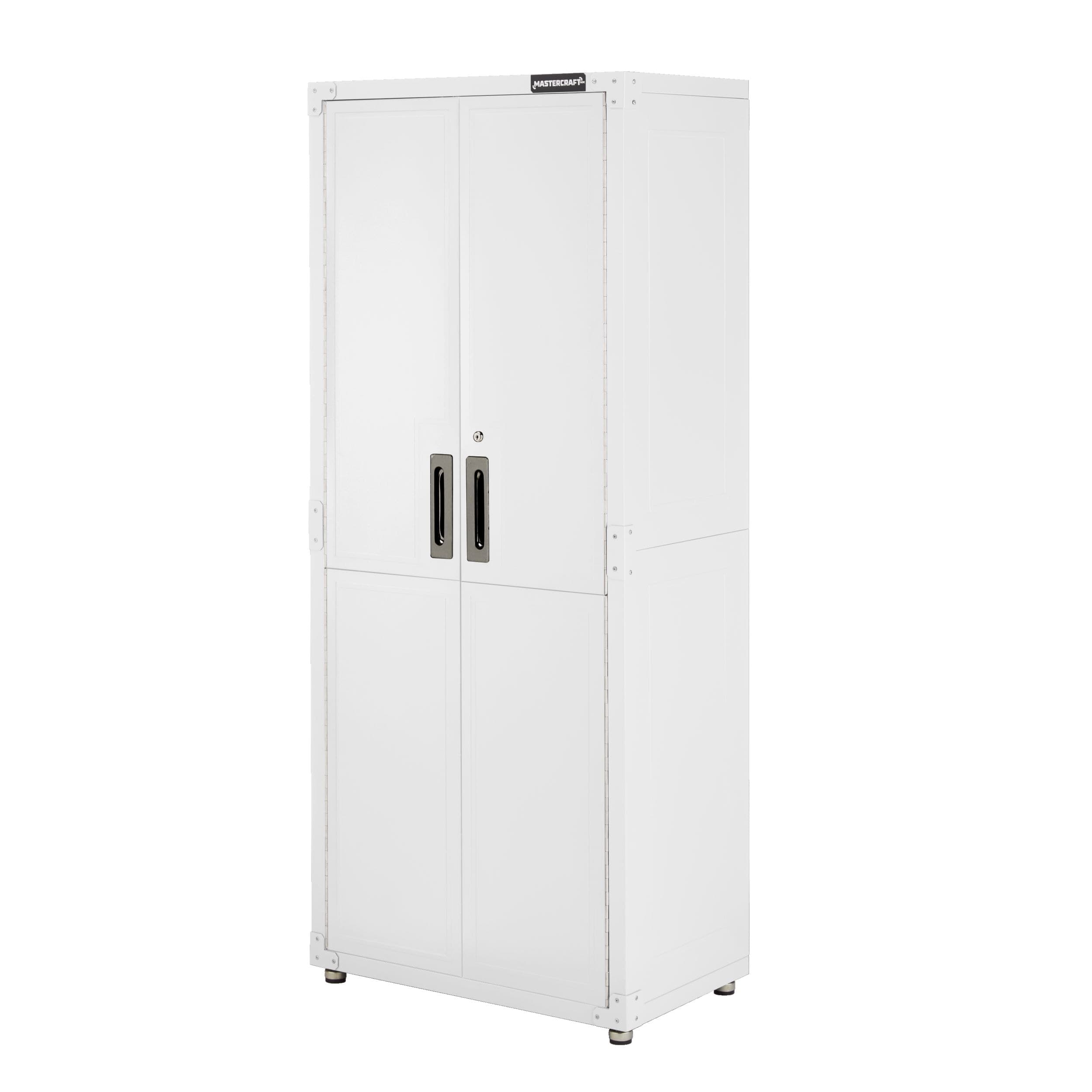 Mastercraft 30" White 2-Door Tall Cabinet with Adjustable Shelves, 30 x 18 x 72-in
