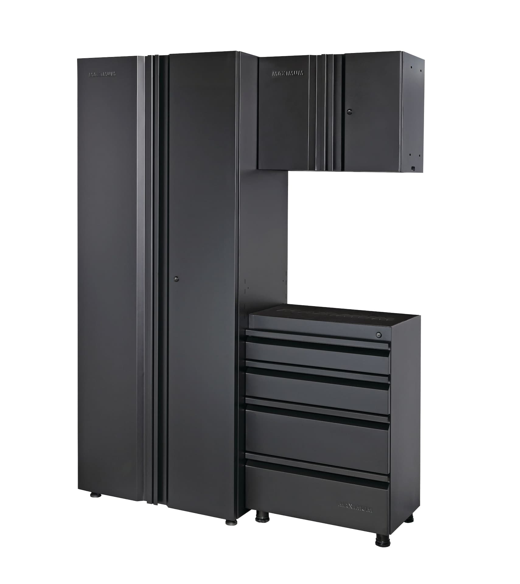 MAXIMUM 3-Piece Black Pre-Assembled Welded Garage Cabinet Set