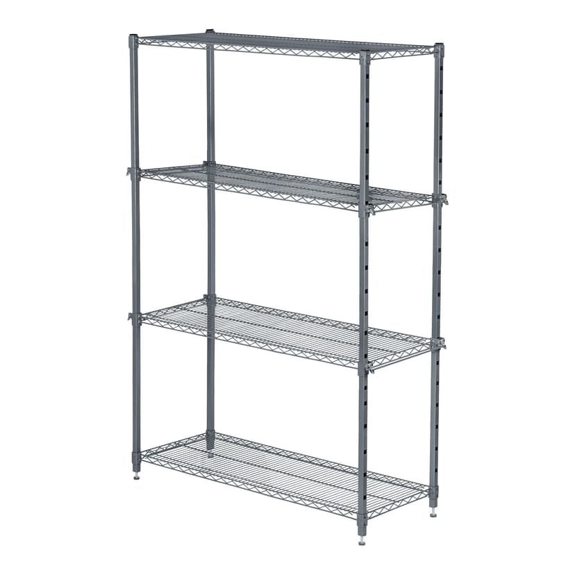CleverMade 4-Shelf Adjustable Height Metal Storage Rack / Shelving, 52 x 19 x 73-in