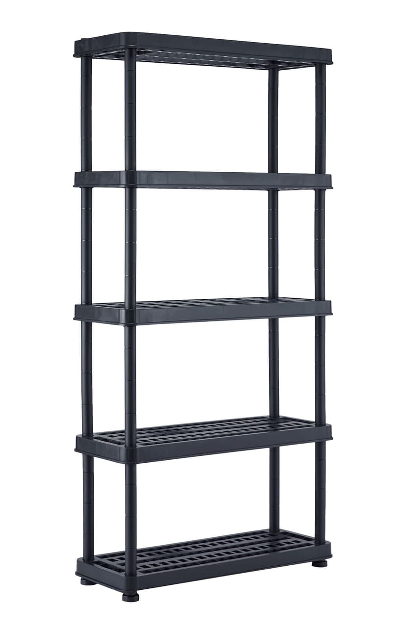 Mastercraft Adjustable 5-Shelf Resin/ Plastic Storage Rack/ Shelving Unit, 36 x 14 x 72-in