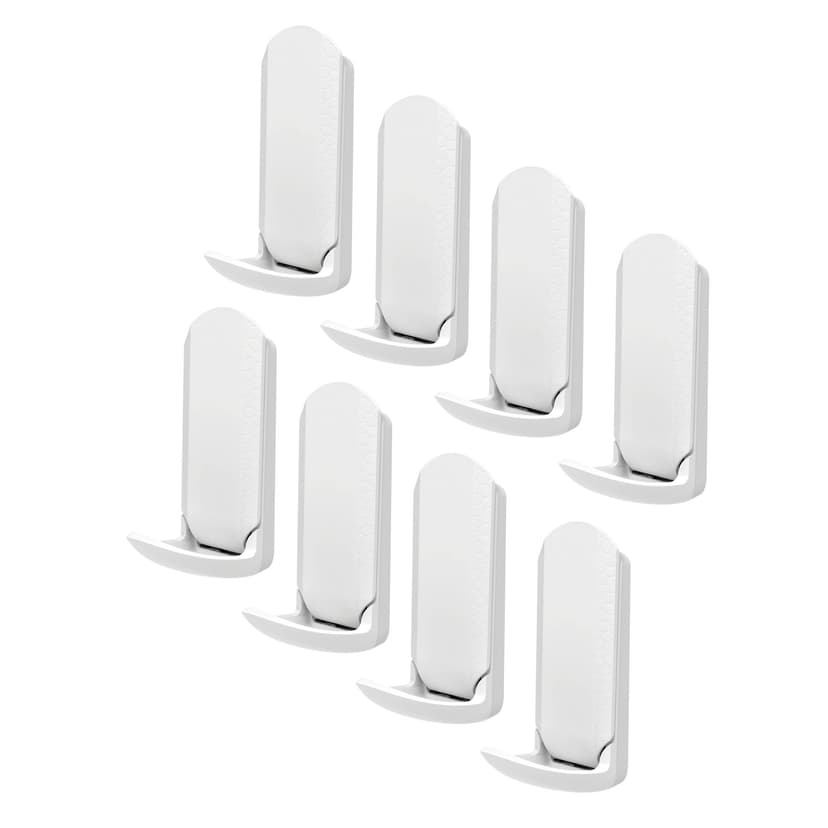 Gator Magnetics MINI Plastic Open Hook, White, 8-pk
