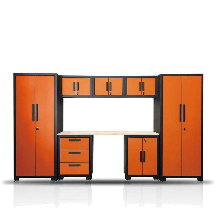 TMG Industrial 8 Piece Workstation Combo, Orange