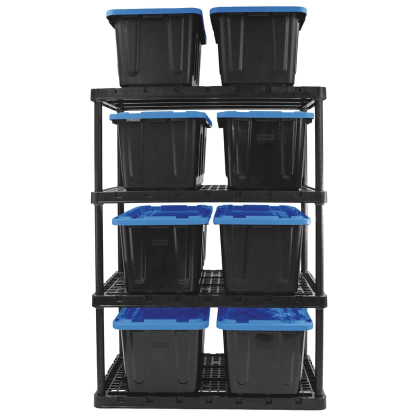 Gracious Living X-Large Heavy-Duty Adjustable 4-Shelf Rack, Totes Not Included