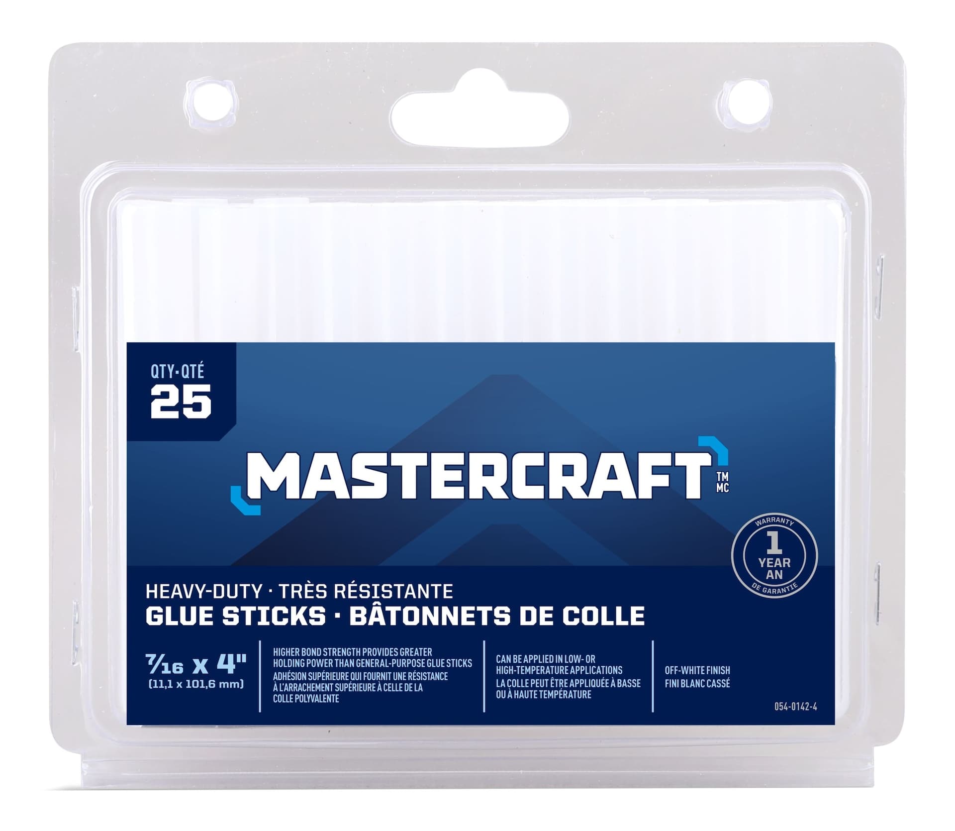 Mastercraft Off-White Heavy-Duty Hot Glue Gun Sticks, 7/16 x 4-in, 25-pk