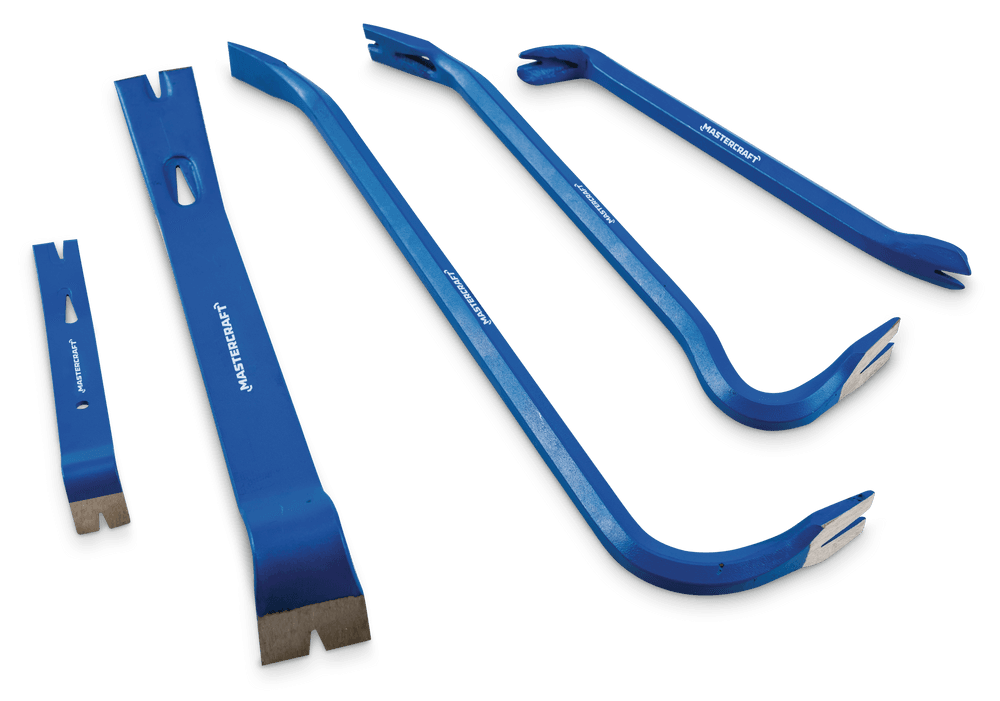 Mastercraft 5-pc Wrecking Set with 14-in and 17-3/4-in Wrecking Bars, 7-in and 15-in Flat Pry Bars, 11-in Nail Puller
