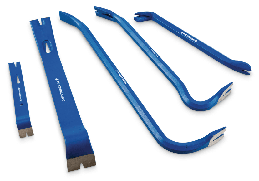 Mastercraft 5-pc Wrecking Set with 14-in and 17-3/4-in Wrecking Bars, 7-in and 15-in Flat Pry Bars, 11-in Nail Puller