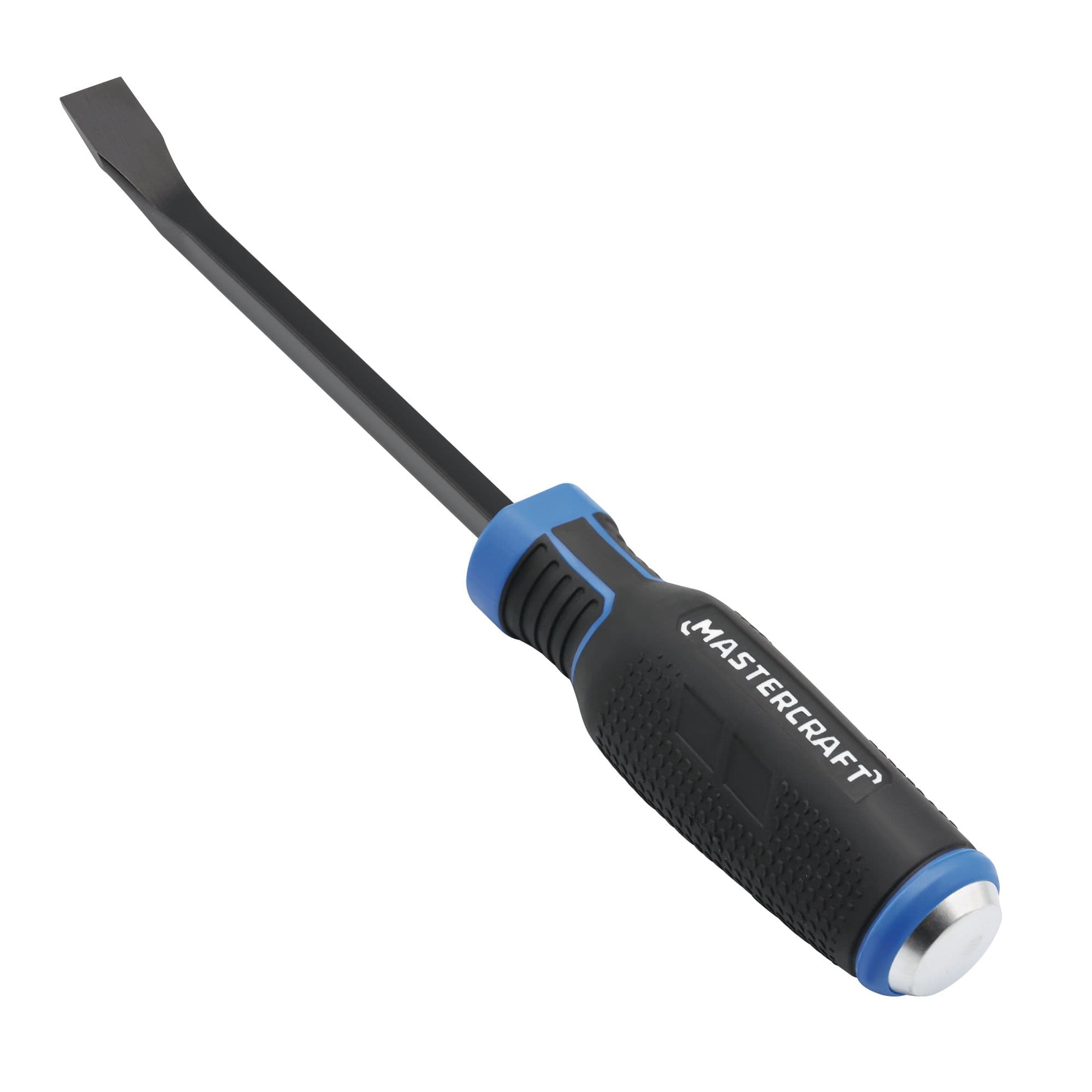 Mastercraft 3/16-in x 6-in Flat Head Demolition Screwdriver, Slotted, Rubber Grip, Curved Tip
