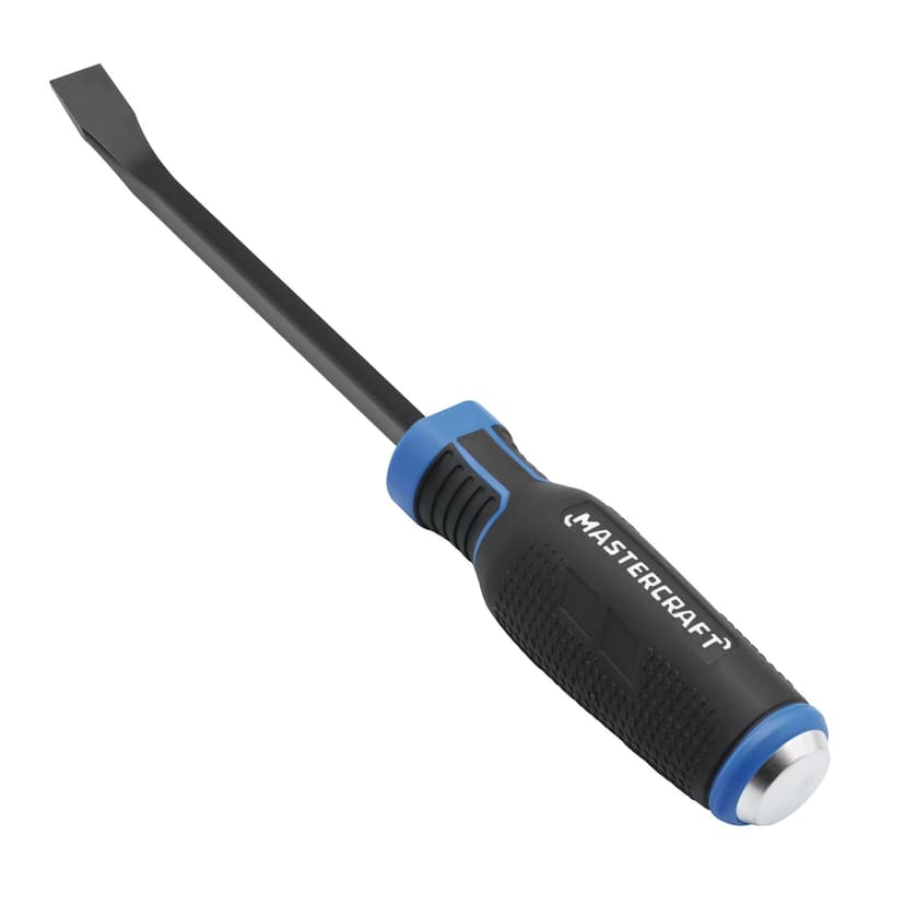 Mastercraft 3/16-in x 6-in Flat Head Demolition Screwdriver, Slotted, Rubber Grip, Curved Tip