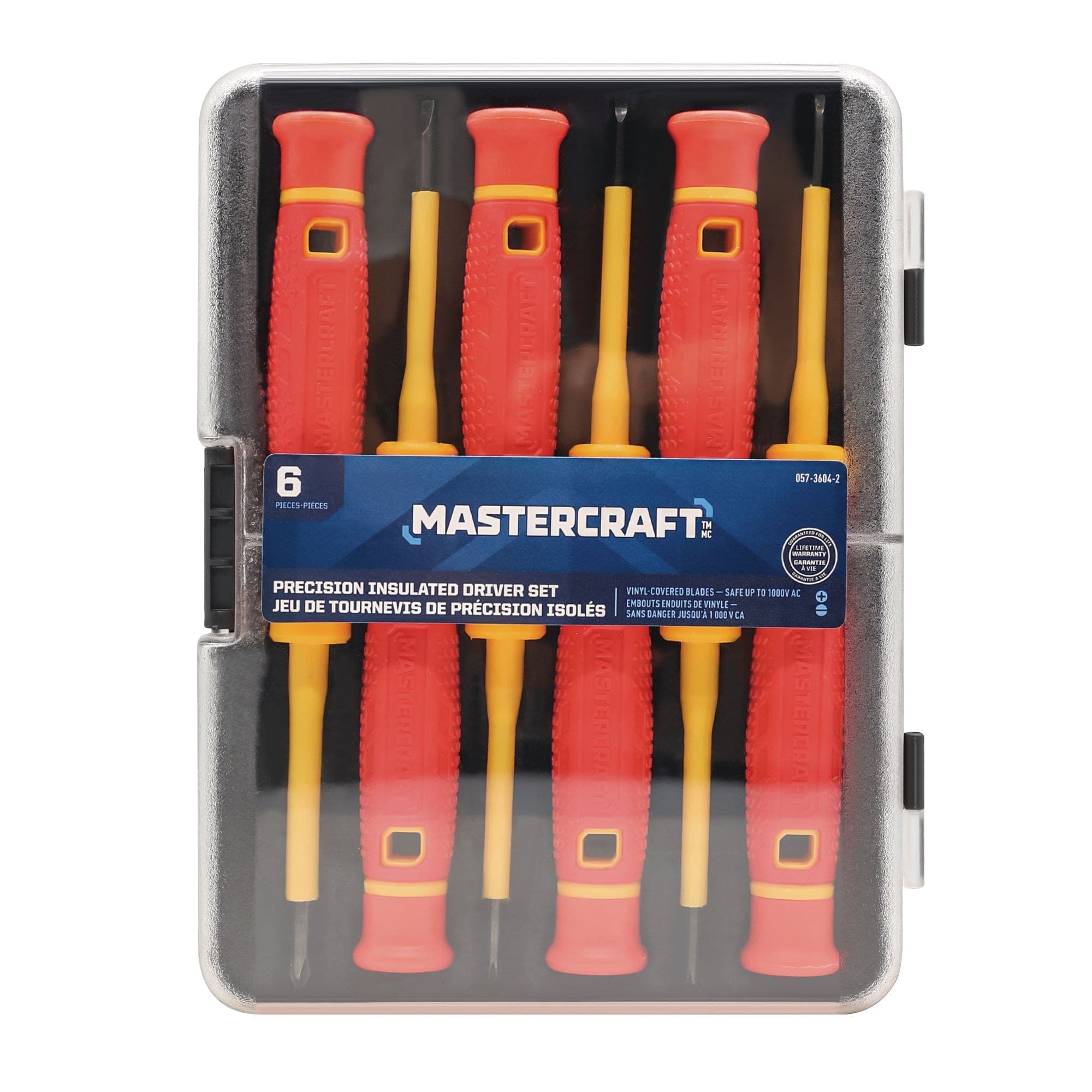 Mastercraft 6-pc 1000-Volt Insulated Precision Screwdriver Set with Case