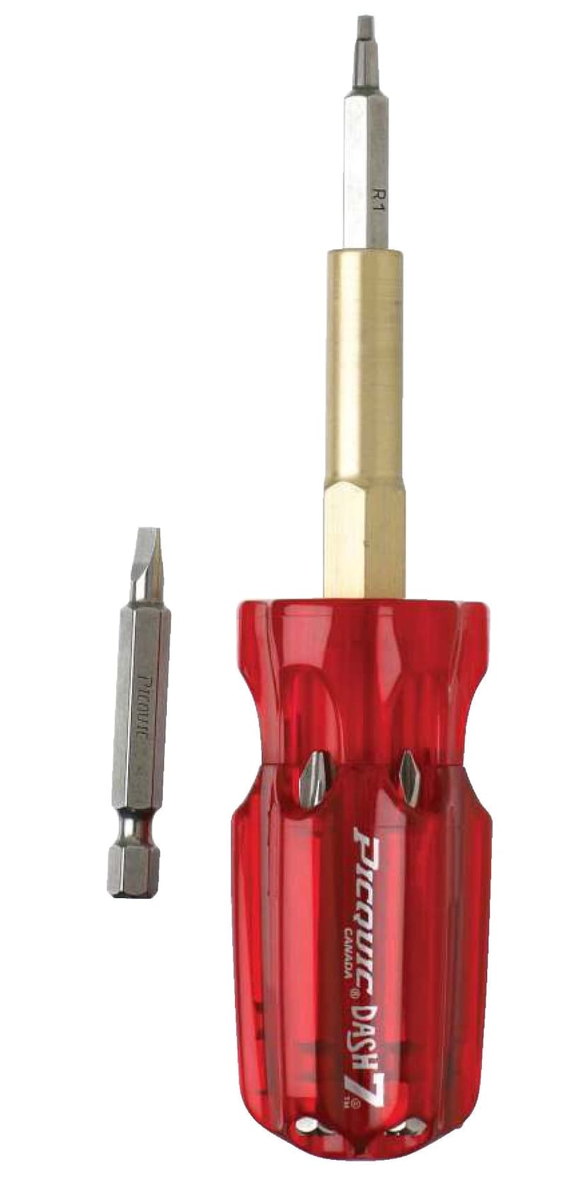 Picquic Dash 7 Compact Multi-Bit Screwdriver, Red, 7-pc