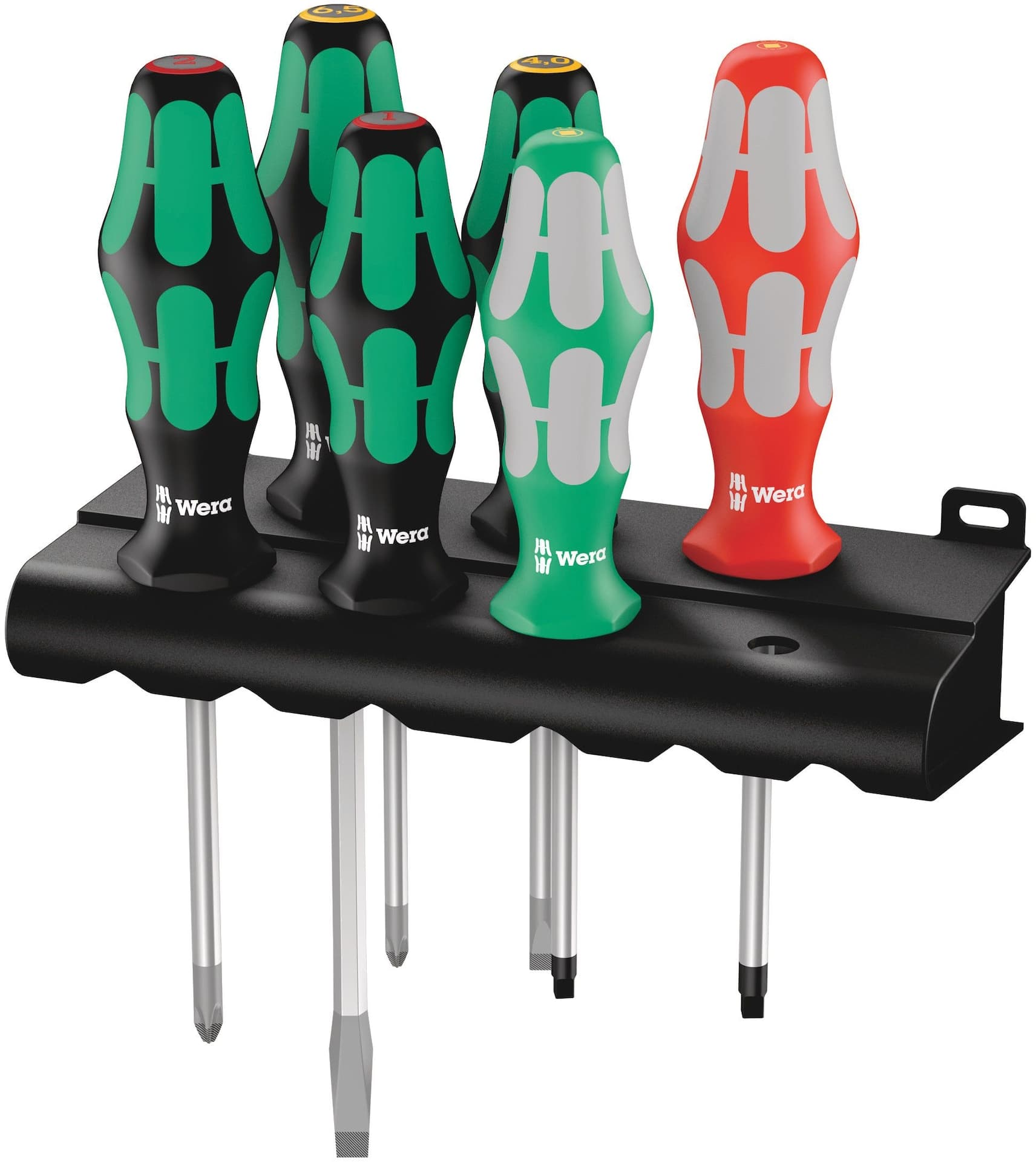 Wera Tools 6-pc Screwdriver Set with Rack, 05347778001, 334/368/6